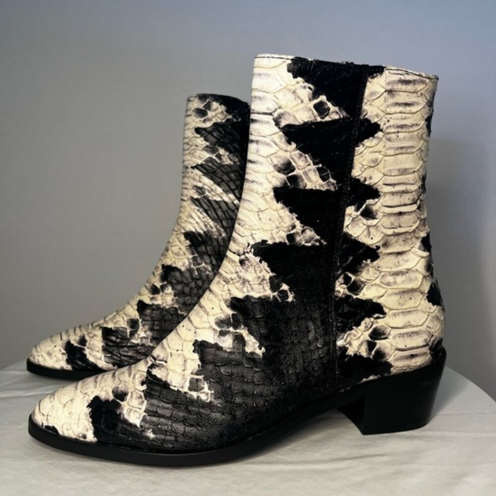 Modern Vice Handler Exotic Snakeskin Zip Up Boots
